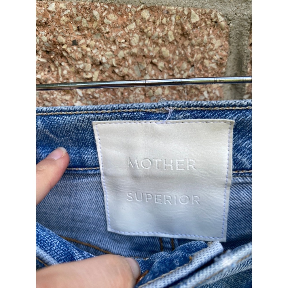 Mother Superior The Tomcat The Confession Distressed Straight Leg Jeans 27 Blue - Picture 4 of 8